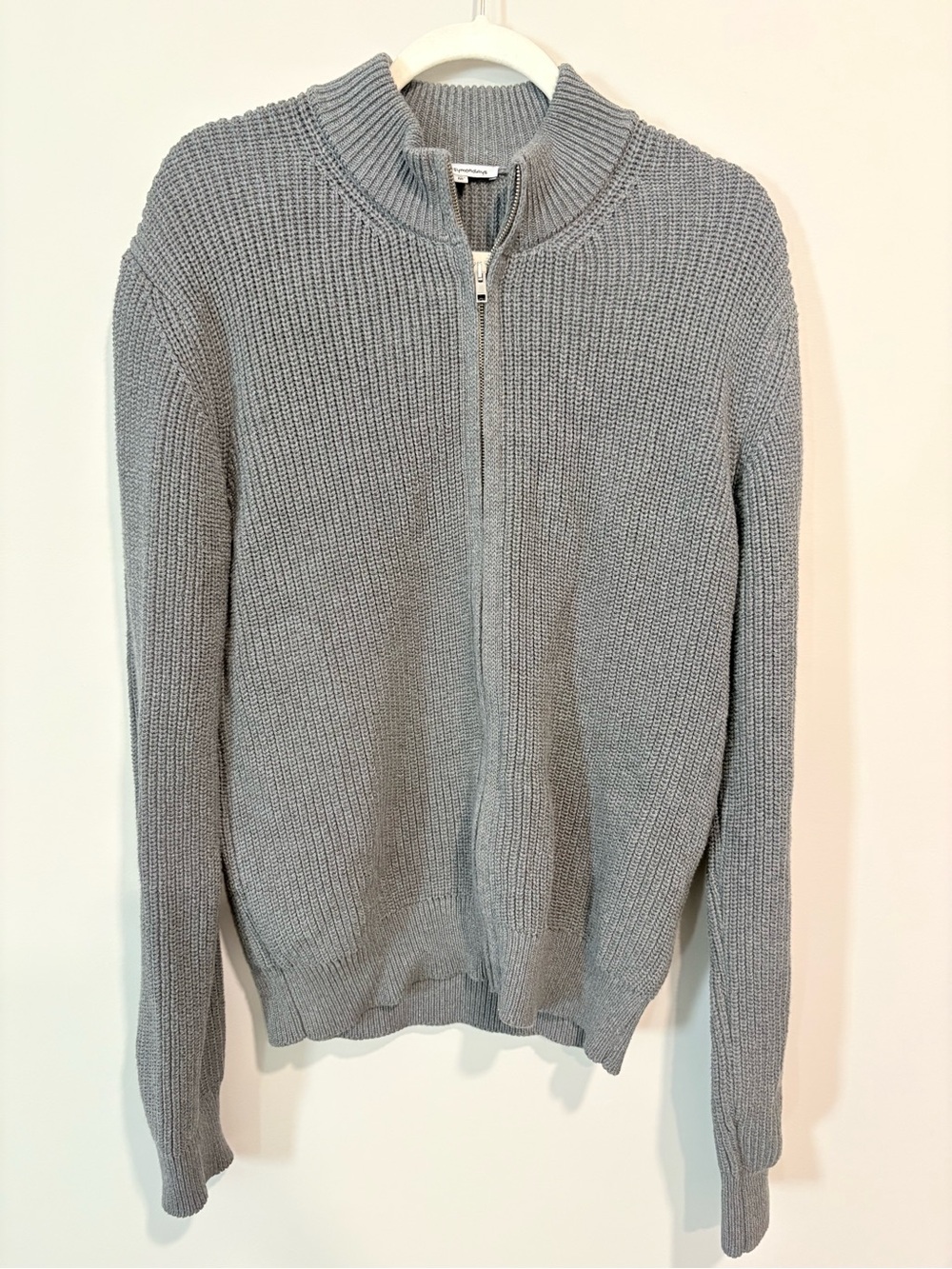 Easy Mondays Men's Full-Zip Knit Sweater - Light Gray M